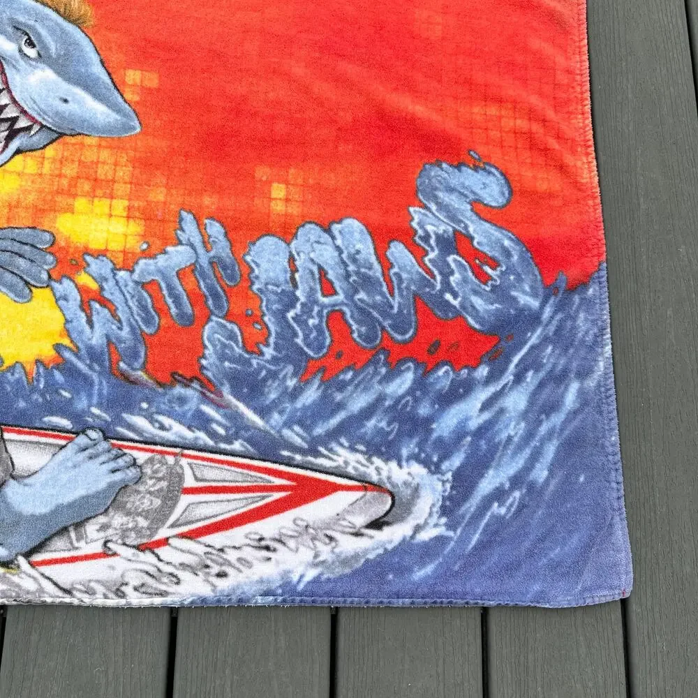 Kevingston Rugby Spirit Beach Towel Surfing with Jaws Shark Pool Swim